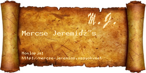 Mercse Jeremiás névjegykártya